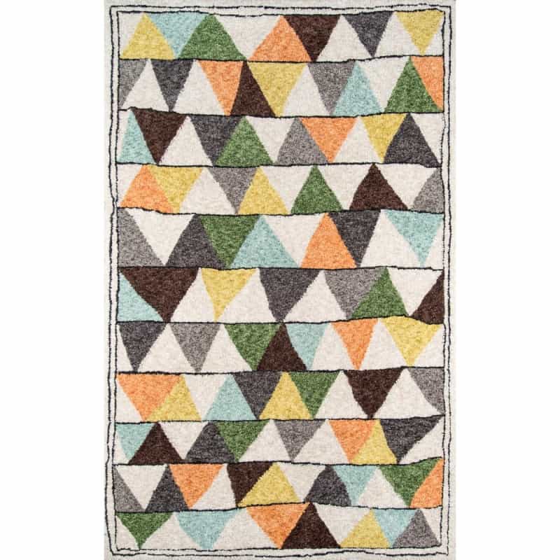 Modern Rectangle Area Rug, Multi, 3'6" X 5'6"