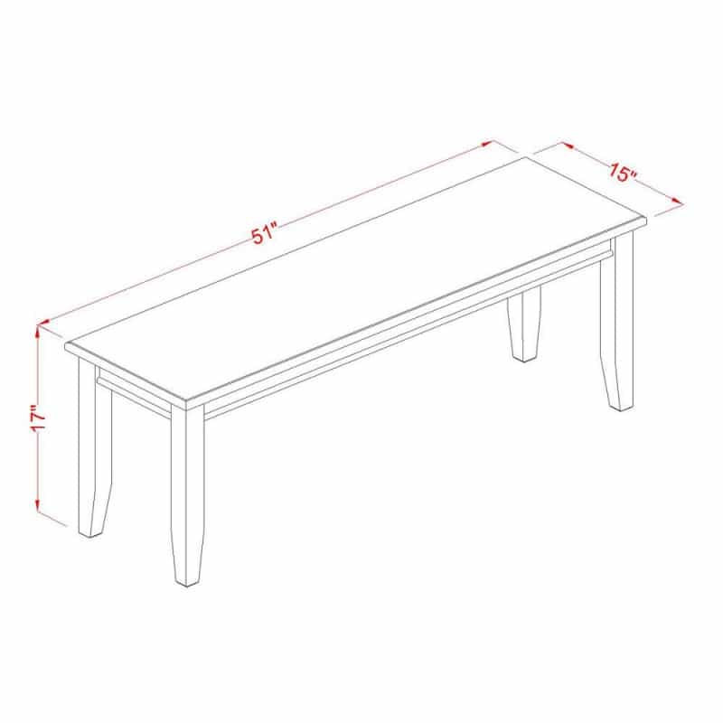 Dudley Dining Bench With Wood Seat In Black Finish