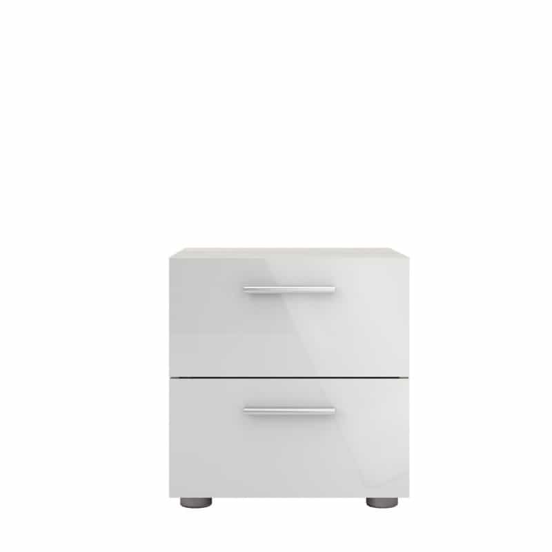 Austin 2 Drawer Nightstand, Oak Structure/White High Gloss