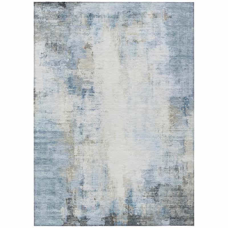 Machine Washable Indoor/Outdoor Chantille Acn2171 Blue 2'6" X 3'10" Rug