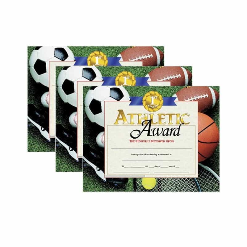 Athletic Award Certificates, 30 Per Pack, 3 Packs