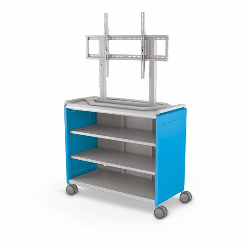 Compass Cabinet - Maxi H2 -Shelves / Casters / Tv Mount - Blue