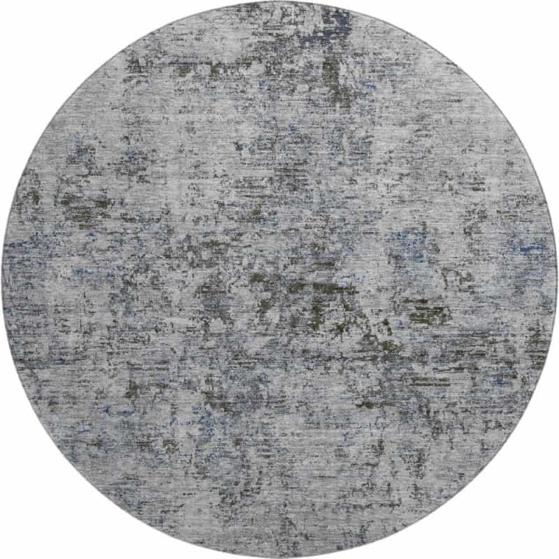 Premium Machine Washable Mayfield Amf953 Gray 8' X 8' Round Rug
