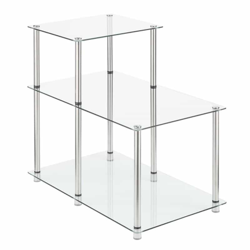 Designs2go Classic Glass 3 Tier Step End Table