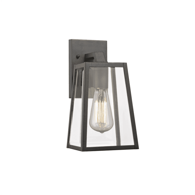 Leodegrance Transitional 1 Light Black Outdoor Wall Sconce 11" Height