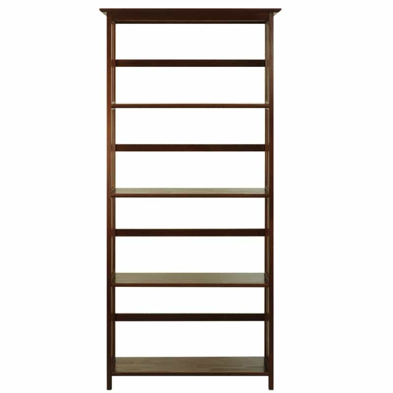 Mission Style 5-Shelf Bookcase-Walnut