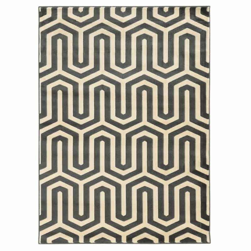 Roma Tangent Charcoal & Grey 8X10, Rug