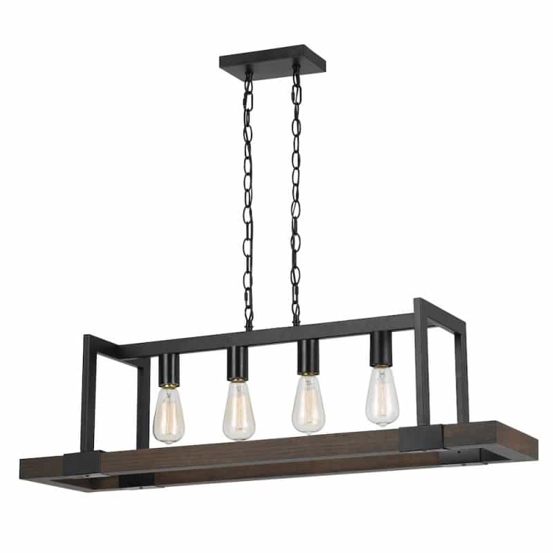 60W X 4 Antonio Wood Chandelier (Edison Bulbs Not Included)