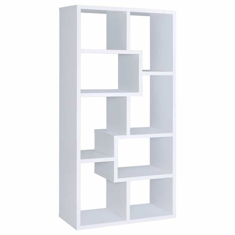 Theo 71-Inch 6-Shelf Bookshelf White