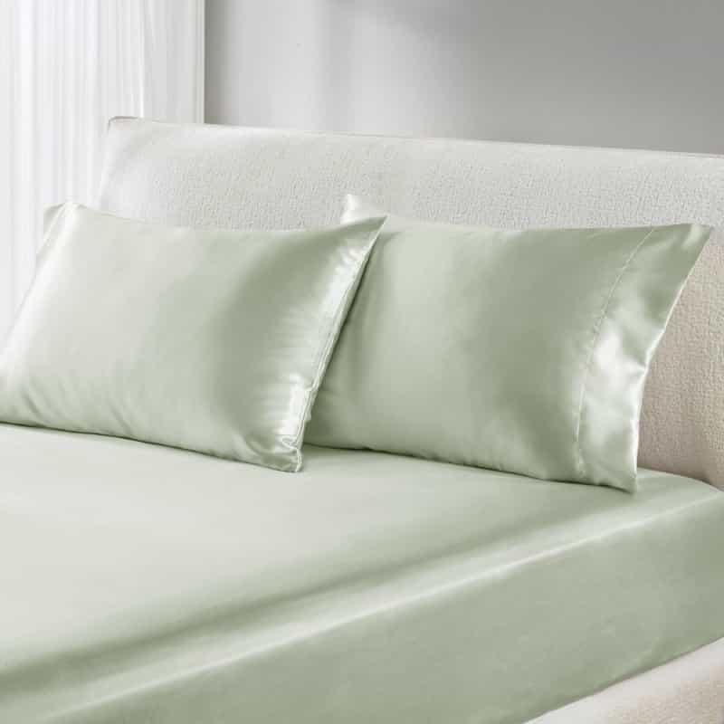 Satin Luxury 2 Pc Pillowcases In Sage