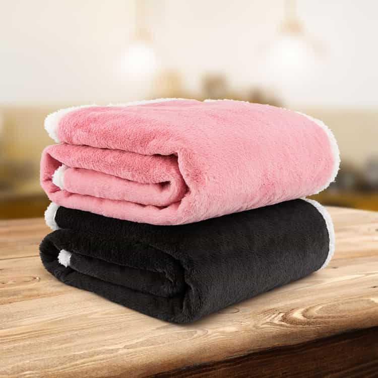 Electric Heated Blanket Throw With 10 Heat Settings-Pink