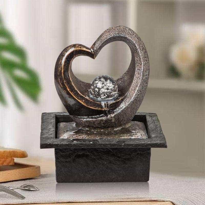 Ferrisland® Heart Shaped Tabletop Fountain With Led Light