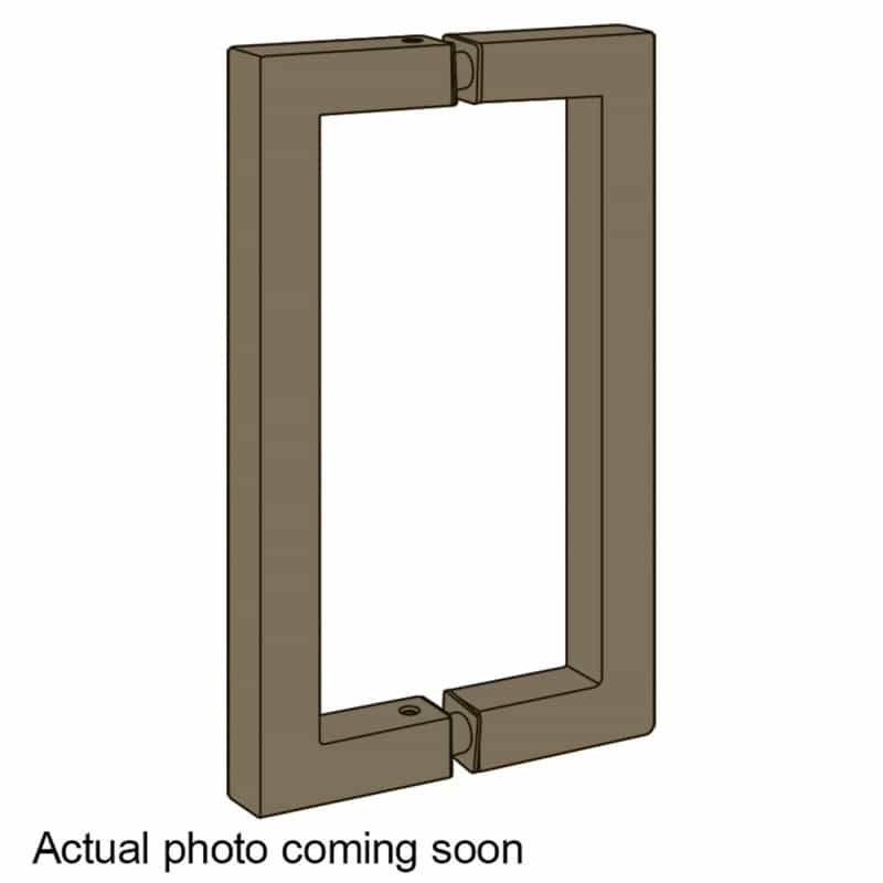 – Glass Simple Back-To-Back Square Pull Handle, 8" Center To Center