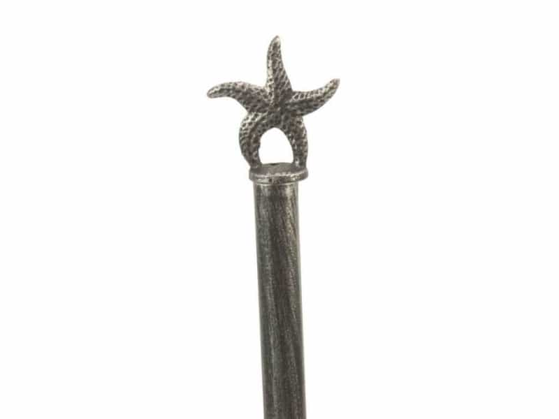 Antique Silver Cast Iron Starfish Paper Towel Holder 15"