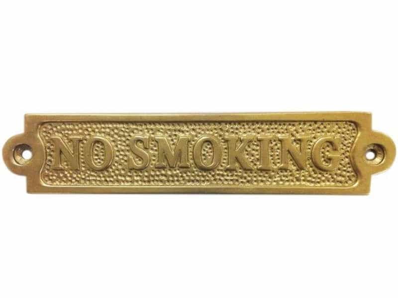 Brass No Smoking Sign 5"