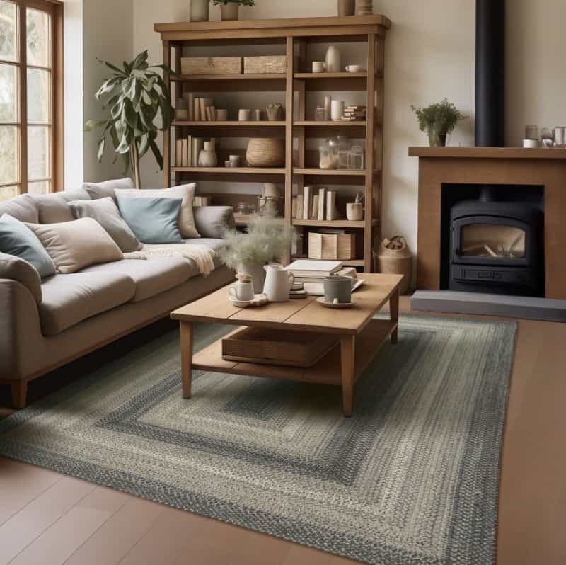 Flint Hill Grey Jute Braided Area Rugs