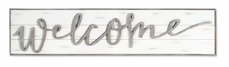 Welcome Sign 48" X 11.25"H Wood/Mdf