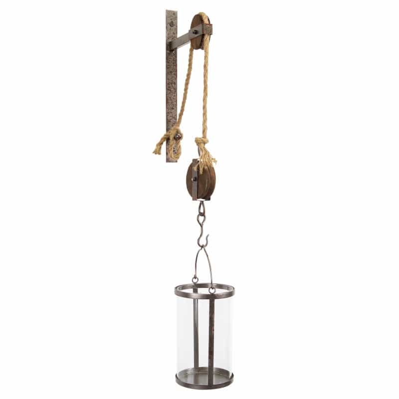 Pulley Mounted Canister 31”H Metal/Glass