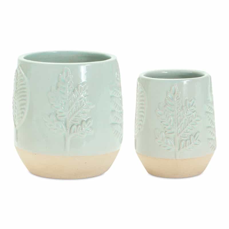 Container (Set Of 2) 3.5"D X 4"H, 4.75"D X 5"H Porcelain