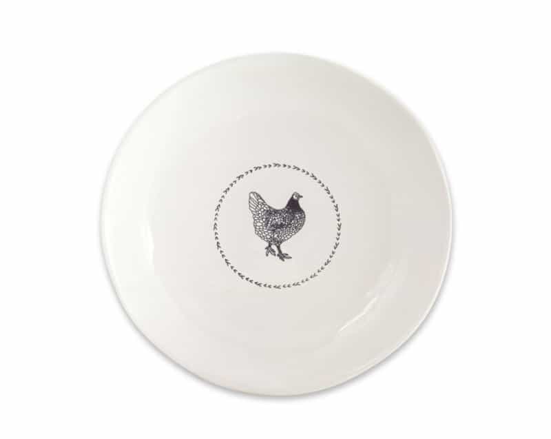 Chicken Round Platter (Set Of 2) 13.25”D Stoneware