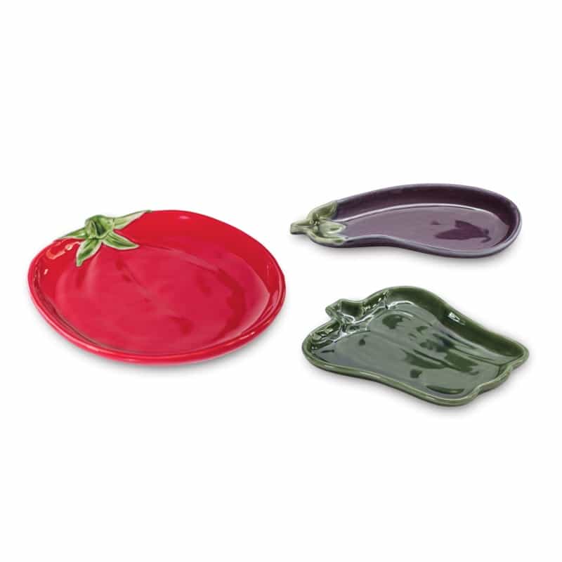 Vegetable Plate (Set Of 3) 7”L Ceramic