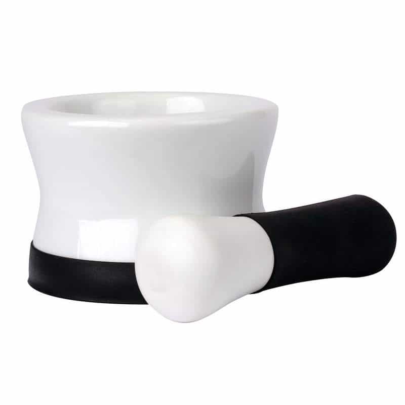 Healthsmart Porcelain Mortar And Pestle With Black Silicone Base