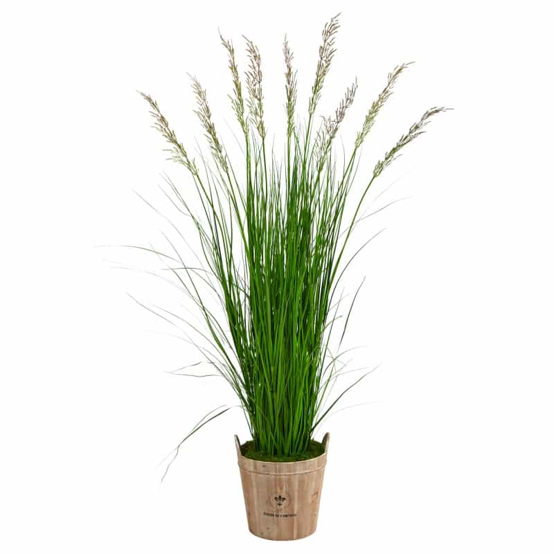6’ Grass Artificial Plant In Farmhouse Planter