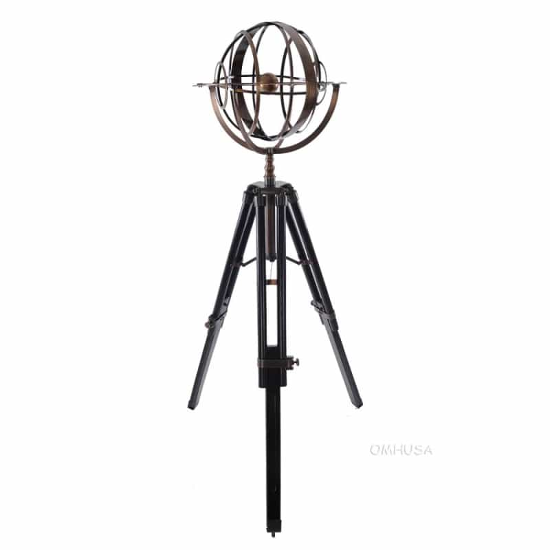 Brass Armillary With Wood Stand