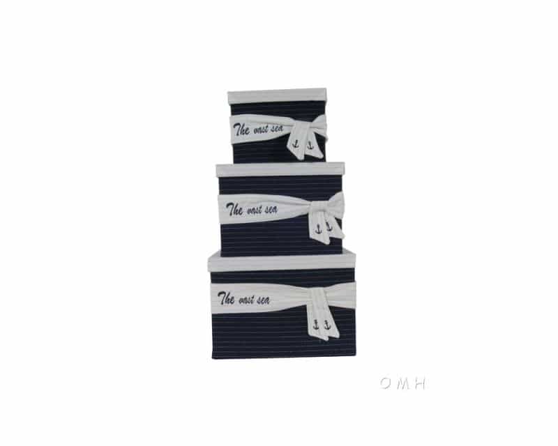 Set Of 3 Fabric Boxes With Cover
