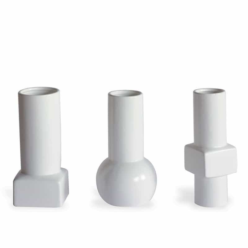 Deco White Vases (Set Of 3)