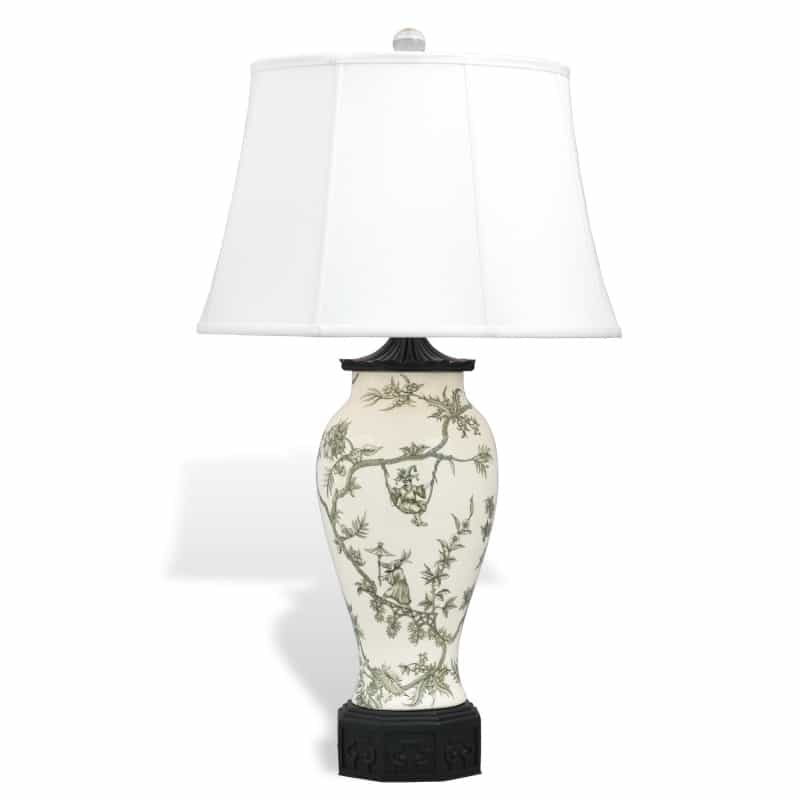 Windsor Toile Black Lamp 36"h