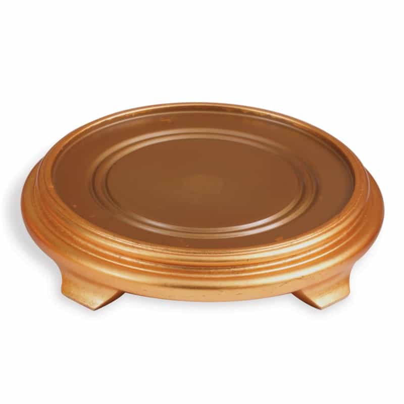 6 1/2" Round Stand Gold Leaf (Set Of 5)