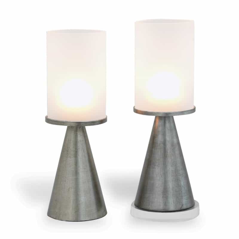 Camden Silver / Frosted Glass Candleholder (Set/2)