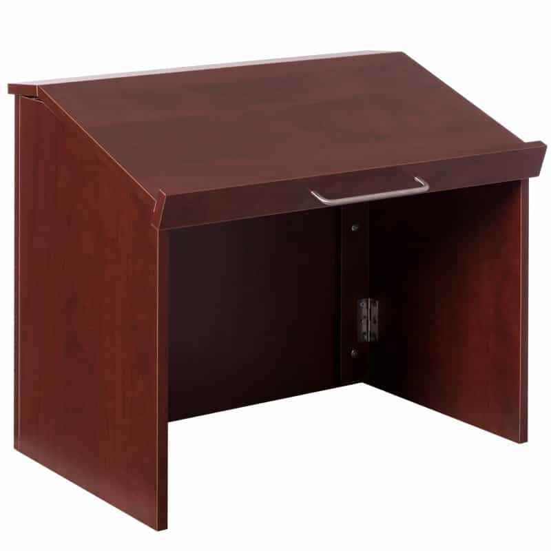 Foldable Tabletop Podium Lectern, Portable Stand For Church, School, Office, Reception, Classroom - Durable Pb Wood, Easy Assembly, 23" W X 13.75" D X 20.25" H - Presentation Desk