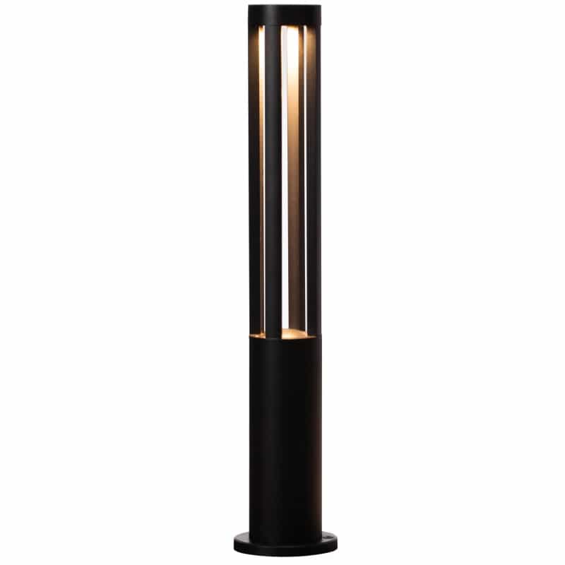 Gardenised Round Led Bollard Path Lights – Durable Decorative Aluminum Wired Landscape Lighting For Walkways, Gardens, Pools, Porches, Driveways, And Surrounding Areas, Black