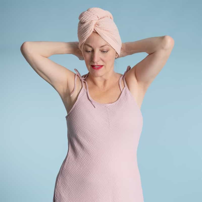 Bathville 100% Organic Cotton Hair Wrap Turban (Plastic-Free, Synthetics-Free, 100% Biodegradable) - Te Latte