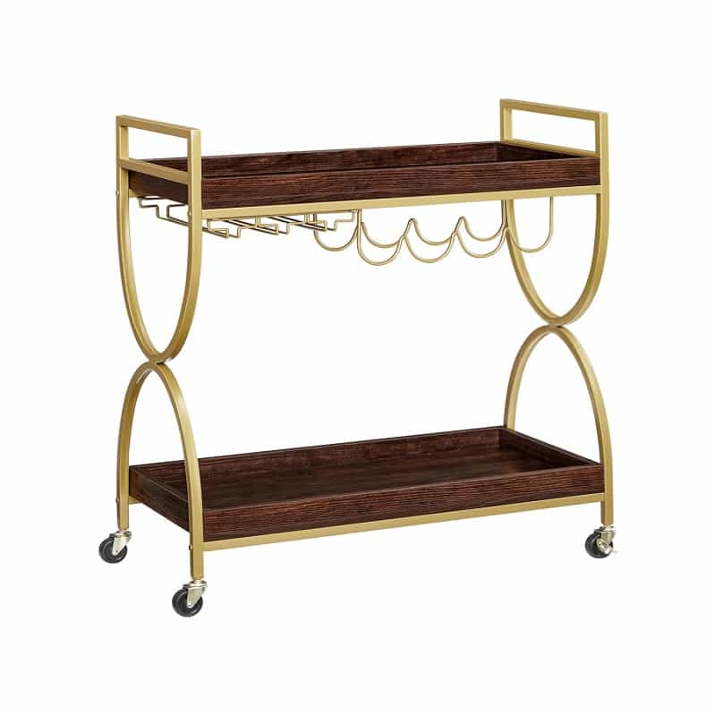Kitchen Serving Cart With Wine Holders