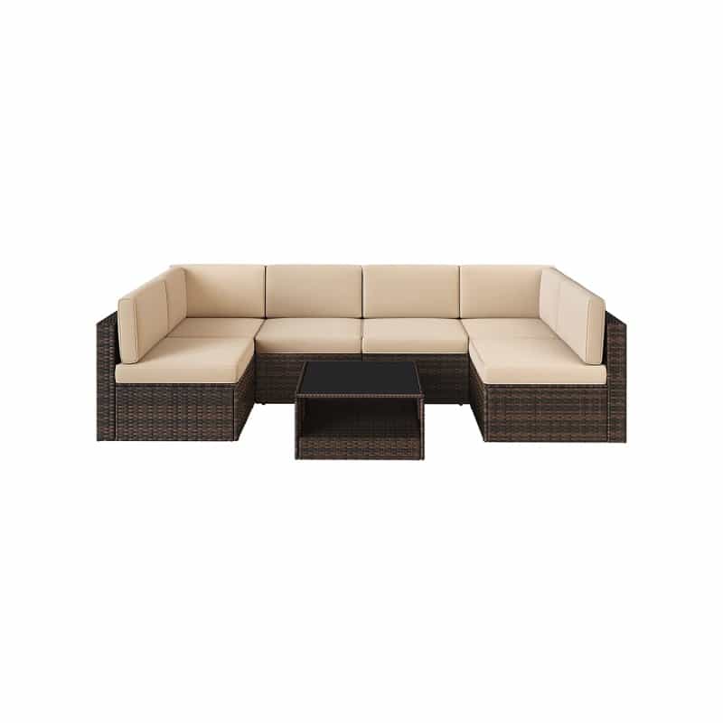 7 Pieces Patio Sofa Set