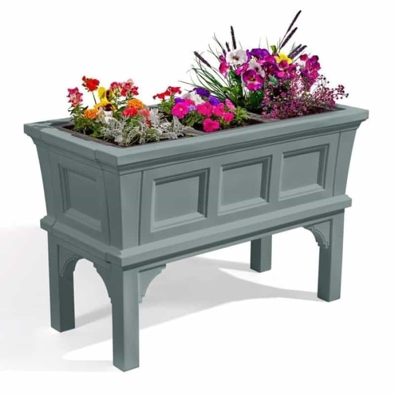 Green Rectangular Raised Garden Bed Planter Box With 3 Removeable Trays