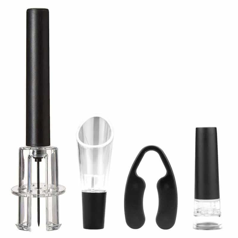 Brentwood Air Pump Wine Bottle Opener With Foil Cutter, Vacuum Stopper, Aerator Pourer