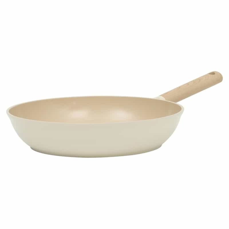 Gibson Elite Folkstone 12 Inch Ceramic Nonstick Cast Aluminum Frypan In Beige