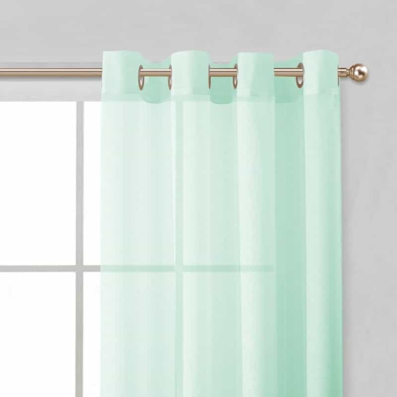 Set Of Two 84" Aqua Solid Modern Window Panels
