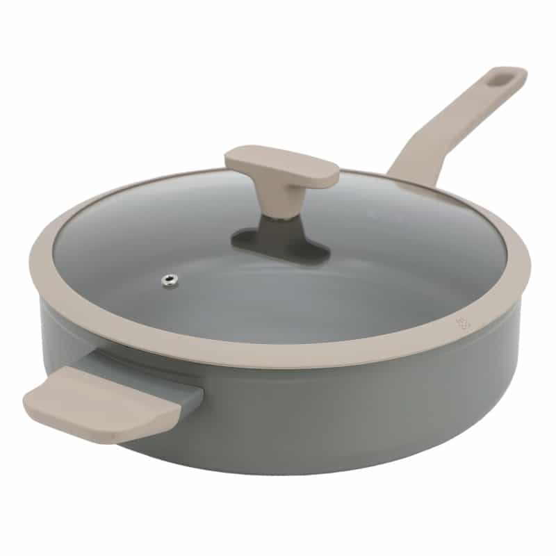 Oster Ambrose 4.5 Quart Nonstick Aluminum Saute Pan With Lid In Matte Grey