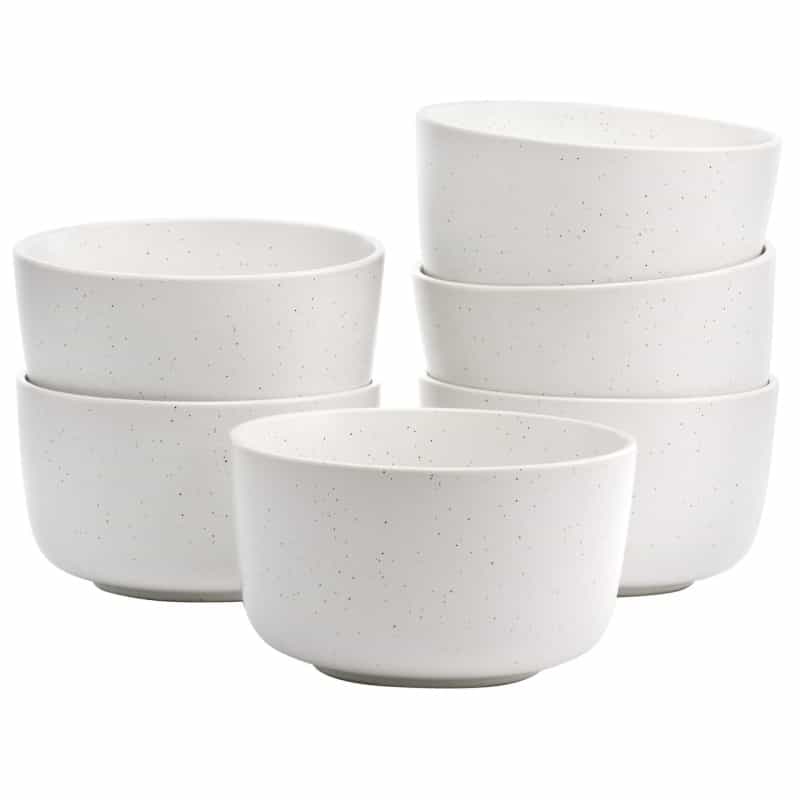 Studio 3B Mio 6 Piece 5.5 Inch Round Stoneware Bowl Set In Sea Salt