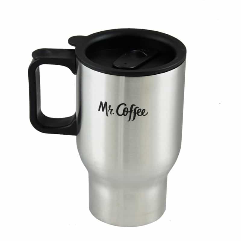 Mr. Coffee Expressway 13.5 Ounce Stainless Steel Thermal Travel Mug Cup With Lid
