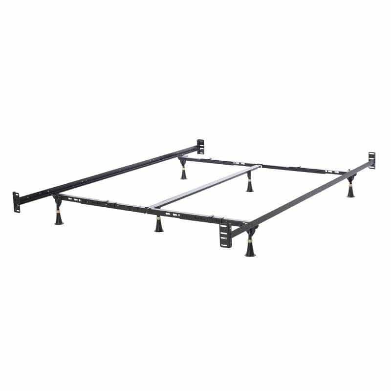 Queen/King Adjustable Metal Bed Frame With Headboard Footboard Brackets