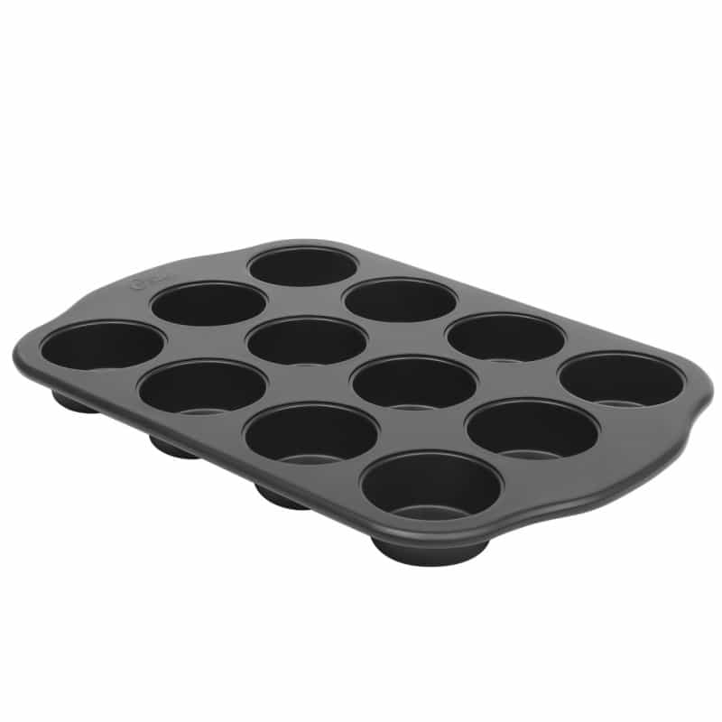 Oster Teston Platinum Collection 12-Cup Nonstick Carbon Steel Muffin Pan In Matte Black