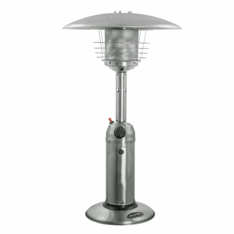 11000 Btu Silver Steel Propane Cylindrical Pole Tabletop Patio Heater