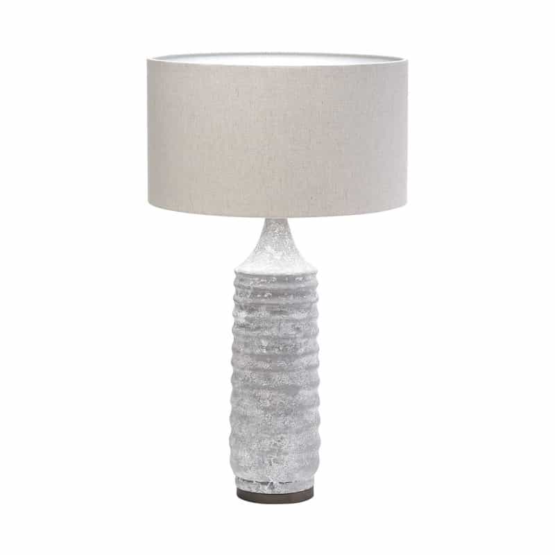 31" Gray Lamp Base Led With Beige Shade