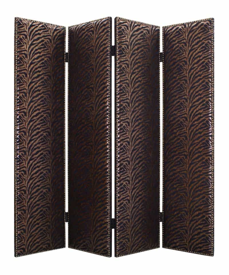 84 X 84 Bronze Wood & Fabric Screen